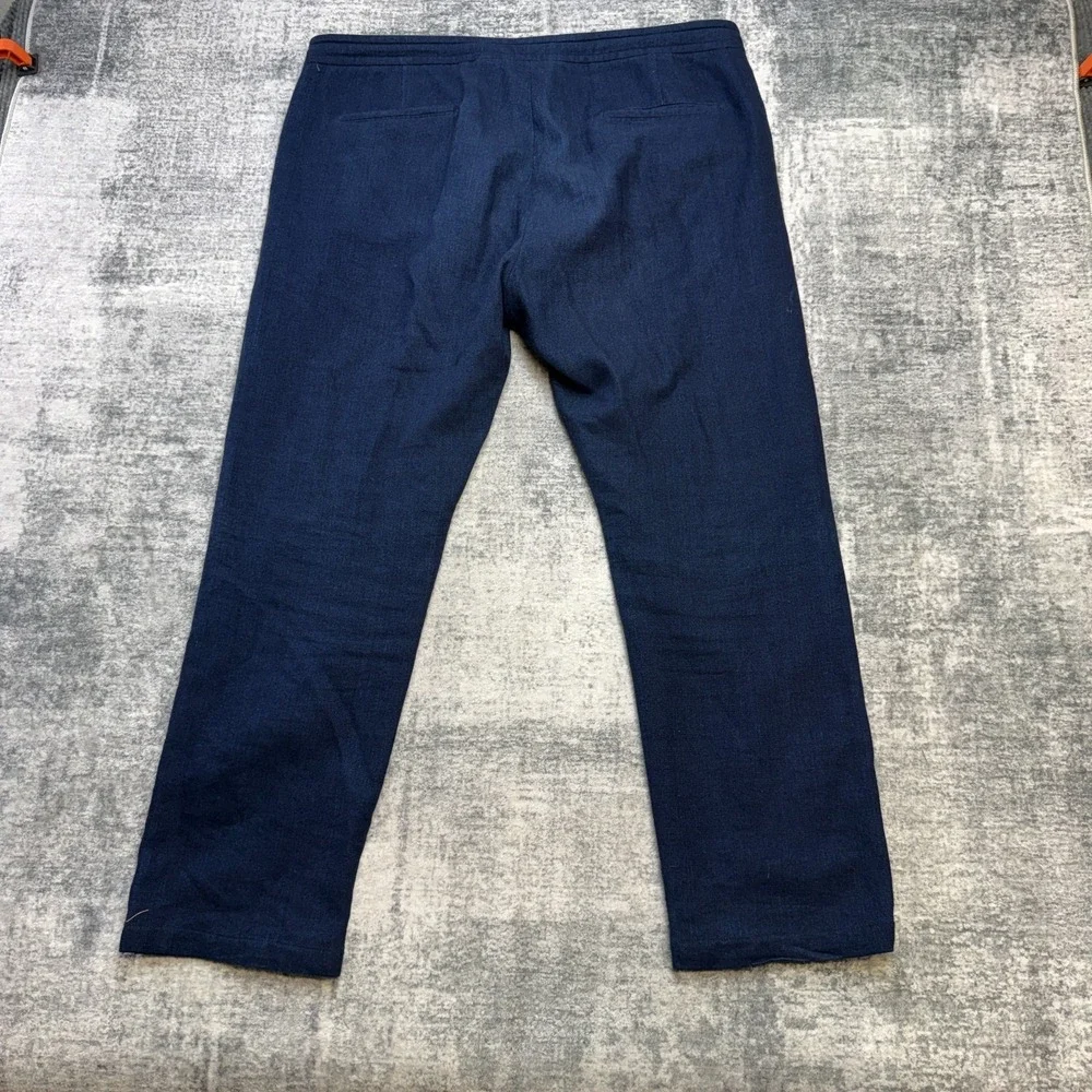 Ermenegildo Zegna Pants Mens 38x28 Blue Drawstring Trouser Jogger Quiet Luxury